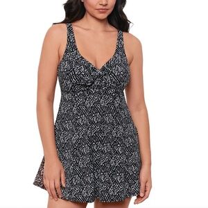 Swim Solutions Women's Abstract Bow Swimdress
